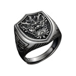 Edler Siegelring-Ring für Männer aus 925er Sterling Silber
