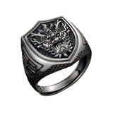 Edler Siegelring-Ring für Männer aus 925er Sterling Silber