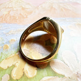 Złoty pierścień sygnetowy z powłoką UV, modny, elegancki, dla kobiet i mężczyzn, prezent w stylu boho na jesień, ze srebra próby 925