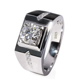 Herrenring aus 925er Sterlingsilber mit 0.6ct AAAAA Zirkonia - Siegelring-shop