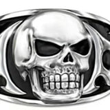 Totenkopf-siegelring Zink Farbe Silber "Fürchte Nichts" - Siegelring-shop