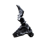 Edelstahl Skull Ring für Männer mit Hörnern Schwarz