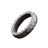 NordischerRune Ring 316L Edelstahl Geprägter Amuletring in Anthrazit