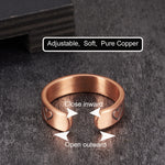 Ring aus reinem Kupfer mit Herzen Verstellbarer 6mm Magnetring für Frauen