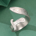 Dawapara Imam Ali Zulfiqar Schwert-Ring mit arabischer Schrift silberfarbene