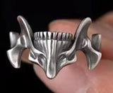 **H1: Vintage Gotischer Stahlring mit Totenschädel- und Tiermotiv, Fingerlinge aus Edelstahl für Männer**