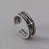Offener Ring für Herren mit Sternmotiv aus Silbe