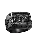Men's ring with FTW lettering made of metal in silver look